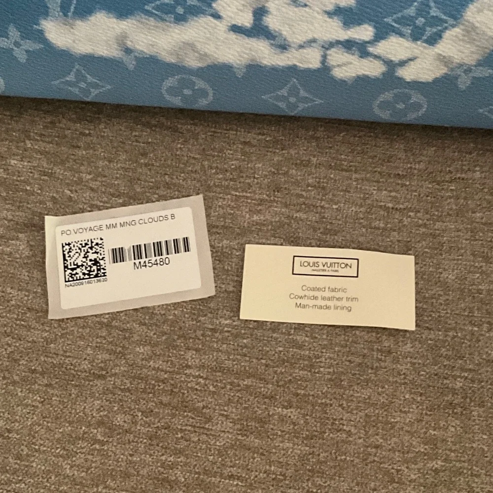 Louis Vuitton Virgil Abloh Blue Monogram Clouds Coated Canvas Pochette Voyage MM